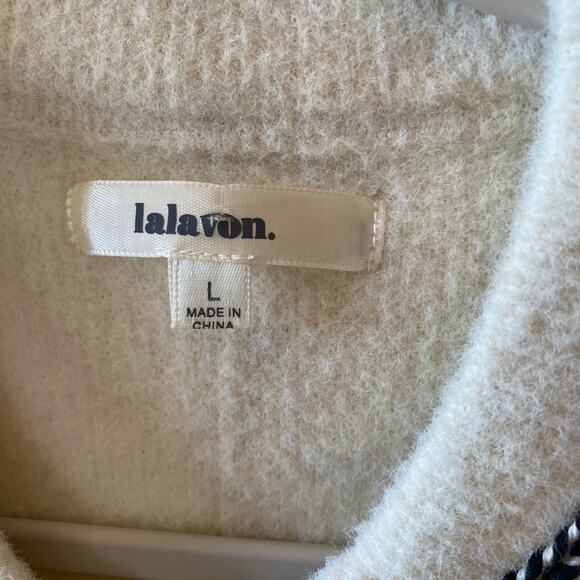Lalavon Fuzzy Full Zip Jacket Cream White Womens Size Large - Picture 3 of 8